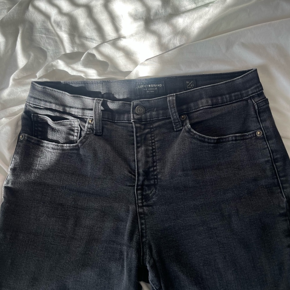Lucky Brand Women's Black Mid Rise Skinny Jeans 12/31 A